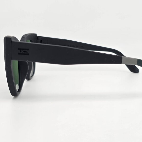 Toms Sydney Traveler Collection Black Frame Green Lens Cat Eye Sunglasses w Case - Picture 5 of 16